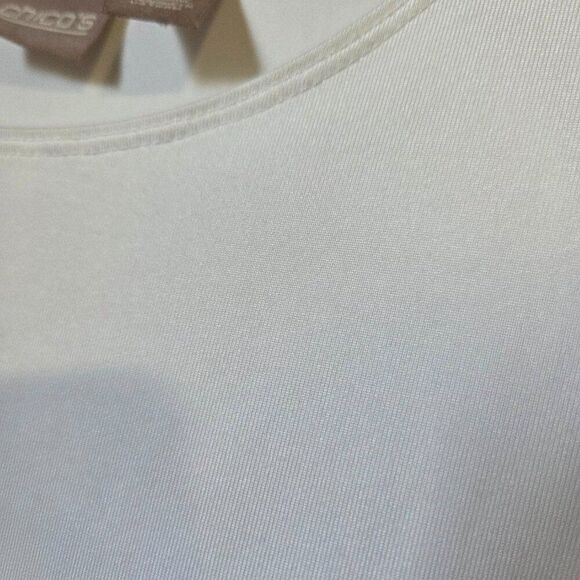EUC CHICO'S WHITE SCOOP NECK TANK TOP SIZE 1 / WOMENS MEDIUM - Picture 7 of 15